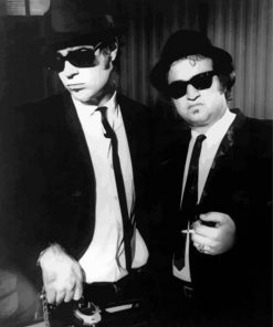 Black And White Blues Brothers Paint By Numbers