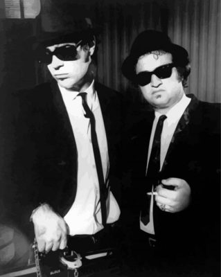 Black And White Blues Brothers Paint By Numbers