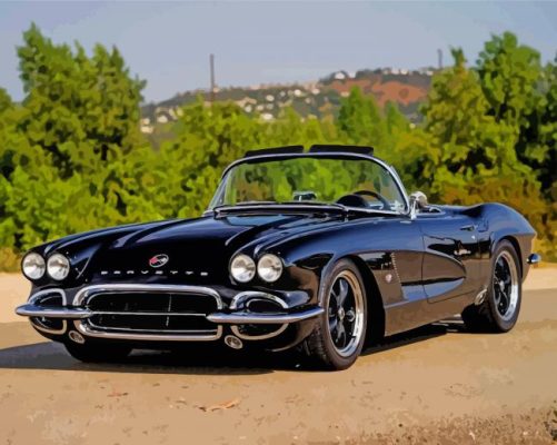 Black Chevrolet Corvette Paint By Numbers