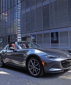 Black Miata In The City Streets Paint By Numbers