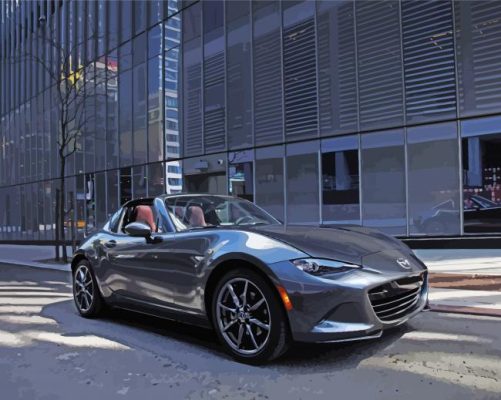 Black Miata In The City Streets Paint By Numbers