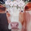 Blonde Cow Wearing Flower Crown Paint By Numbers