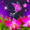 Blooming Pink Orchid And Butterfly Paint By Numbers
