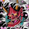 Blossom Japanese Demon Mask Paint By Numbers