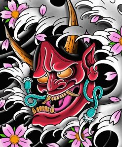 Blossom Japanese Demon Mask Paint By Numbers