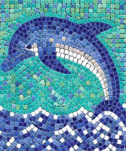 Blue Mosaic Dolphin Paint By Numbers