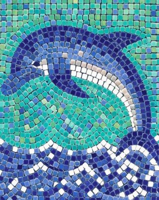 Blue Mosaic Dolphin Paint By Numbers