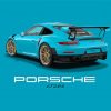 Blue Porsche GT2 Car Paint By Numbers