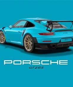 Blue Porsche GT2 Car Paint By Numbers