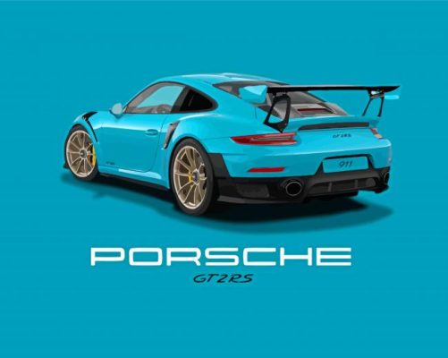 Blue Porsche GT2 Car Paint By Numbers