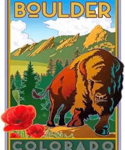 Boulder Colorado Poster Paint By Numbers