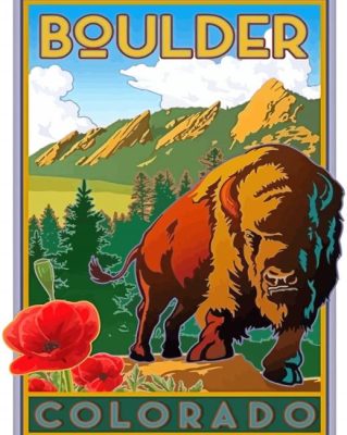 Boulder Colorado Poster Paint By Numbers