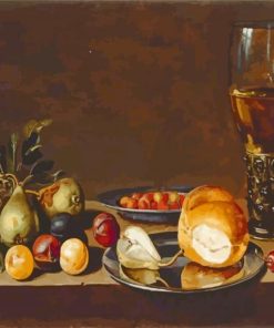 Bread And Fruit On Table Paint By Numbers