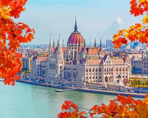 Budapest Parliament In Autumn Paint By Numbers