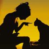 Cat And Girl Silhouette Paint By Numbers