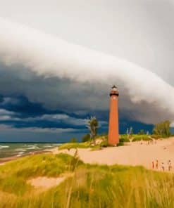 Clouds In Silver Lake Michigan Paint By Numbers