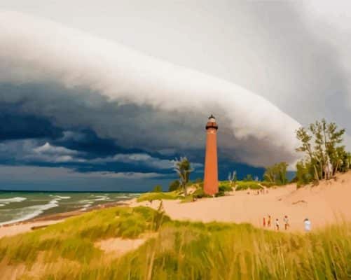 Clouds In Silver Lake Michigan Paint By Numbers