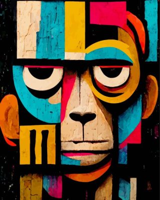 Colorful Abstract Monkey Paint By Numbers