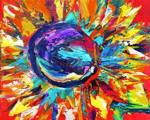 Colorful Abstract Sunflower Paint By Numbers