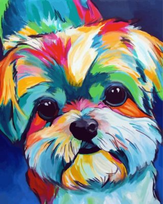 Colorful Shih Tzu Dog Paint By Numbers