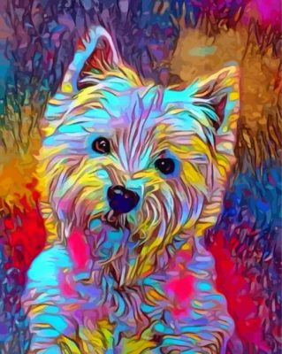 Colorful Westien Puppy Paint By Numbers