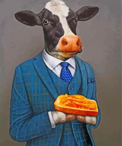 Cow Wearing Suit Paint By Numbers