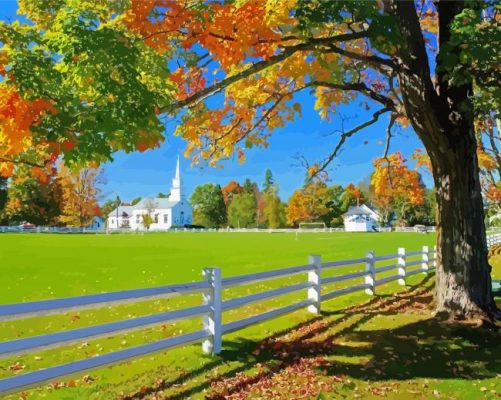 Craftsbury Common Vermont Paint By Numbers