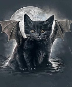 Creepy Bat Cat Paint By Numbers