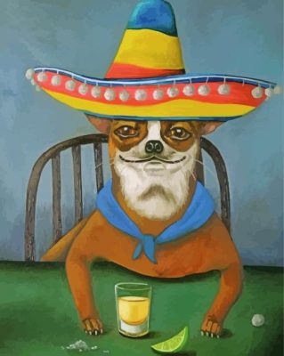 Dog In Sombrero Paint By Numbers