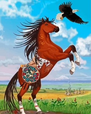 Eagle And Horse Paint By Numbers