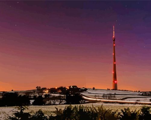 Emley Moor At Night Paint By Numbers