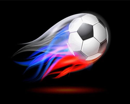 Flaming Soccer Ball Paint By Numbers