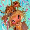Fluffy Baby Brown Cow Paint By Numbers