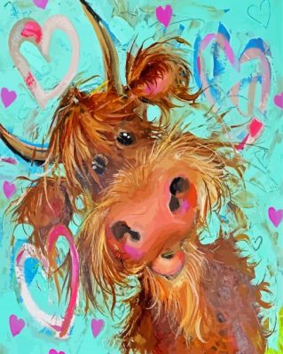 Fluffy Baby Brown Cow Paint By Numbers