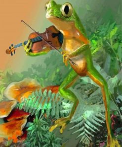 Frog Playing Violin Art Paint By Numbers