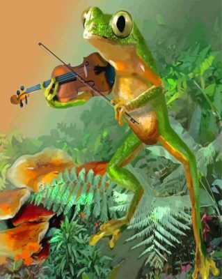 Frog Playing Violin Art Paint By Numbers