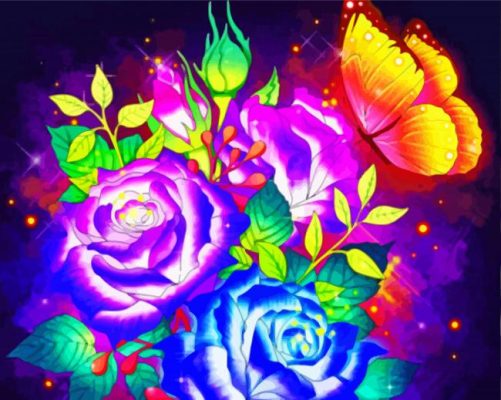 Glowing Roses Paint By Numbers