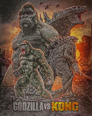 Godzilla Vs Kong Movie Poster Paint By Numbers