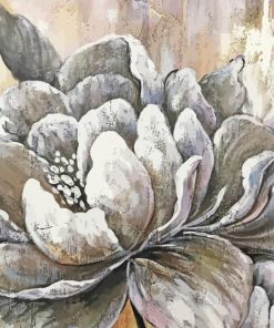 White Grey Flower Paint By Numbers