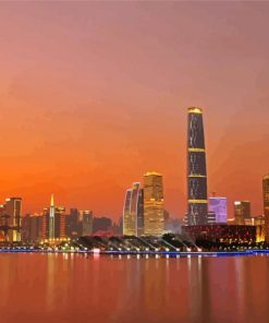 Guangzhou City At Sunset Paint By Numbers