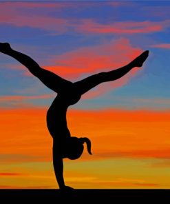 Gymnastic Girl Silhouette Paint By Numbers