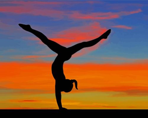 Gymnastic Girl Silhouette Paint By Numbers