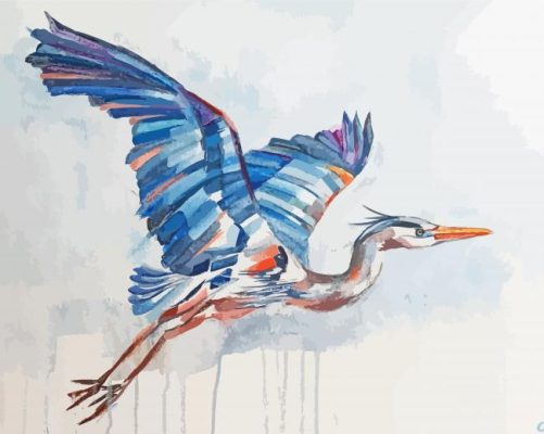 Heron Flying Art Paint By Numbers