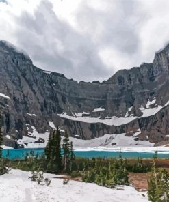 Iceberg Lake Glacier National Park Paint By Numbers