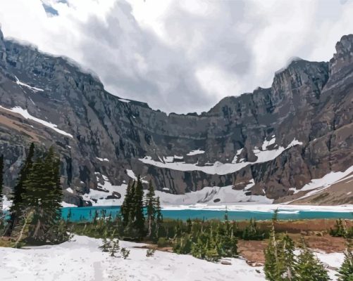 Iceberg Lake Glacier National Park Paint By Numbers