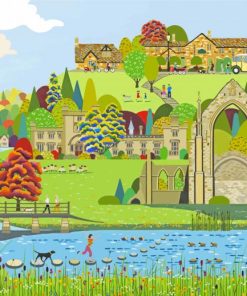 Illustration Bolton Abbey Paint By Numbers