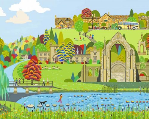 Illustration Bolton Abbey Paint By Numbers