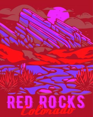 Illustration Colorado Red Rocks Paint By Numbers