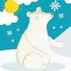 Illustration Polar Bear In The Snow Paint By Numbers