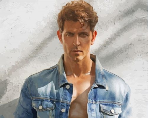 Indian Actor Hrithik Roshan Paint By Numbers